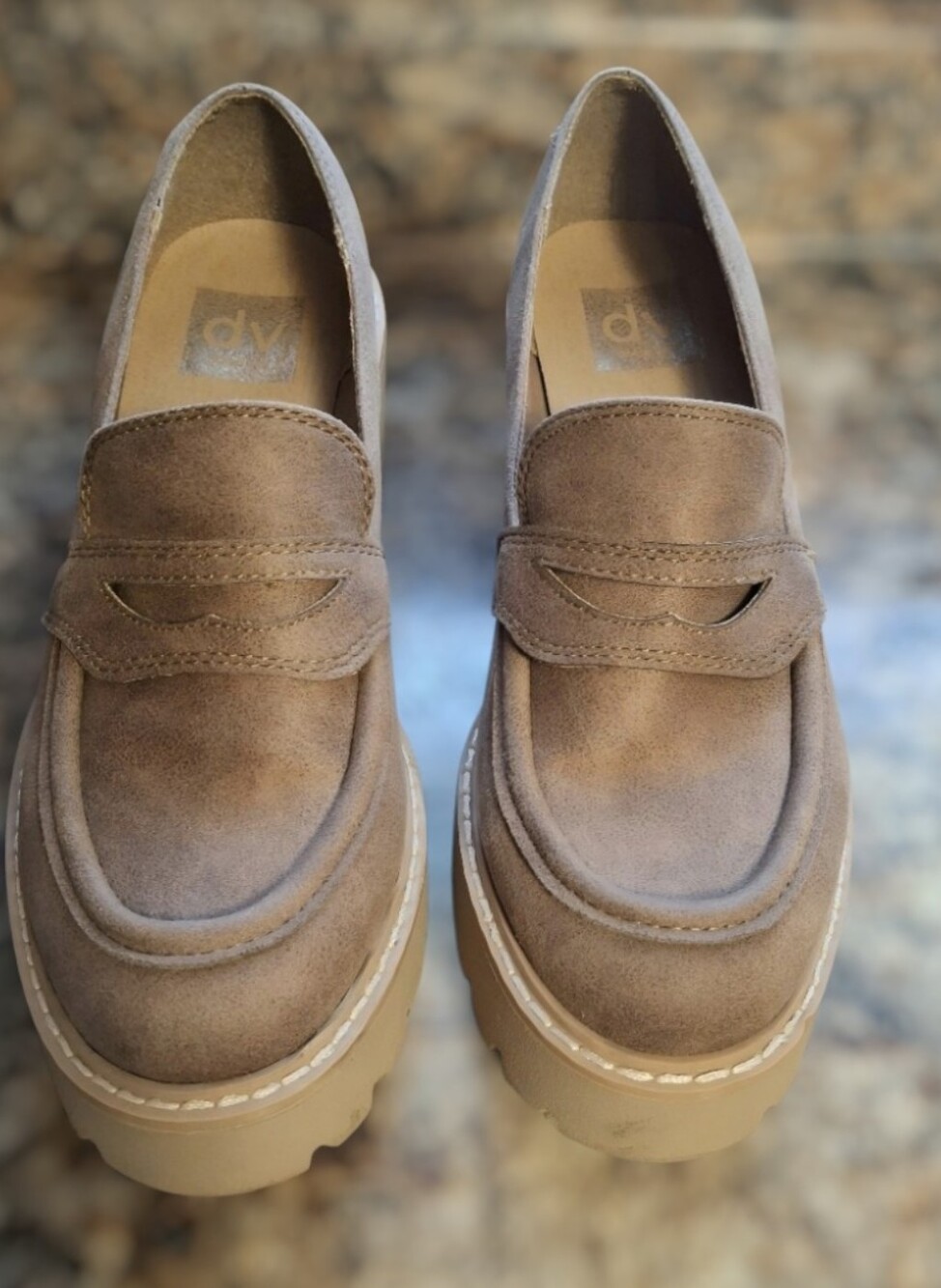 ❌️MARKDOWN!!! DV Dolce Vita Temecula Platform {Penny} Loafers Mushroom Suede - Picture 2 of 7
